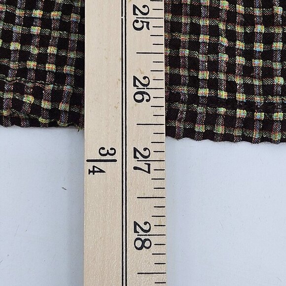 Match Point Seersucker Gingham Plaid Button Up Top Womens Size M Boxy Lagenlook - Picture 11 of 11